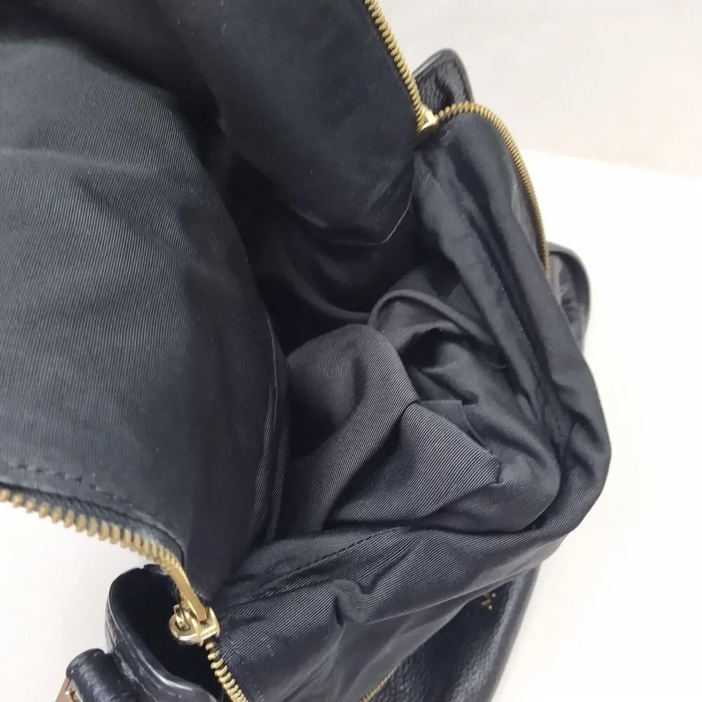 Marc Jacobs The Groove Black Pebbled Leather Flap Closure Hobo Shoulder Bag